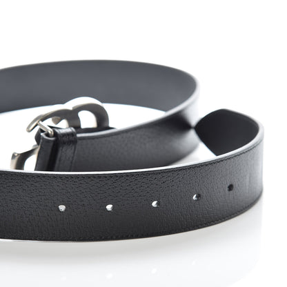 Gucci Textured Dollar Calfskin Nickel Double G 40mm Belt 85 34 Black 6 of 8