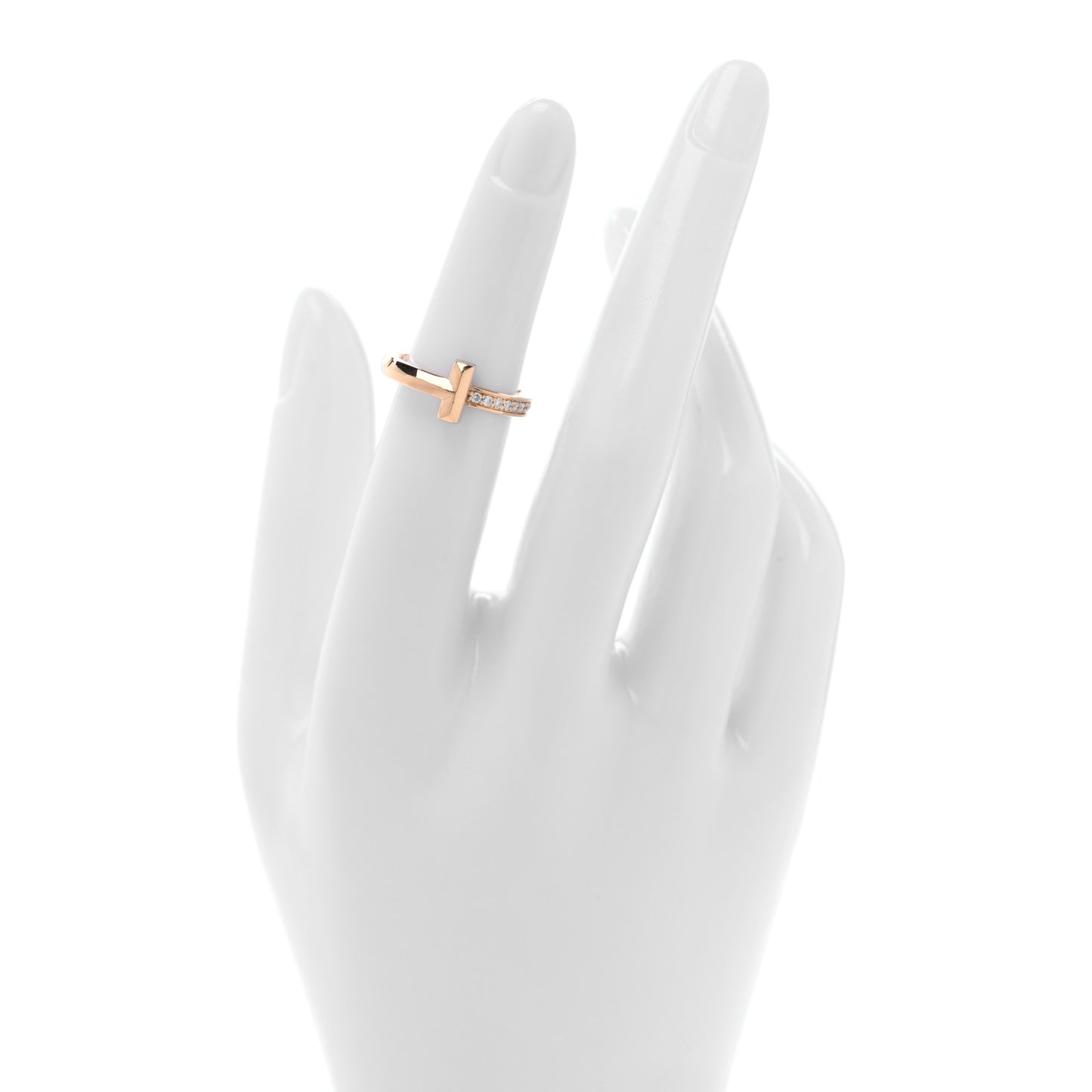 18K Rose Gold Diamond 2.5mm T T1 Ring 48 4.5