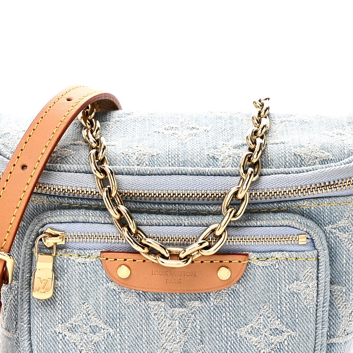 Louis Vuitton Monogram Denim Mini Bumbag Sky Blue 9 of 10