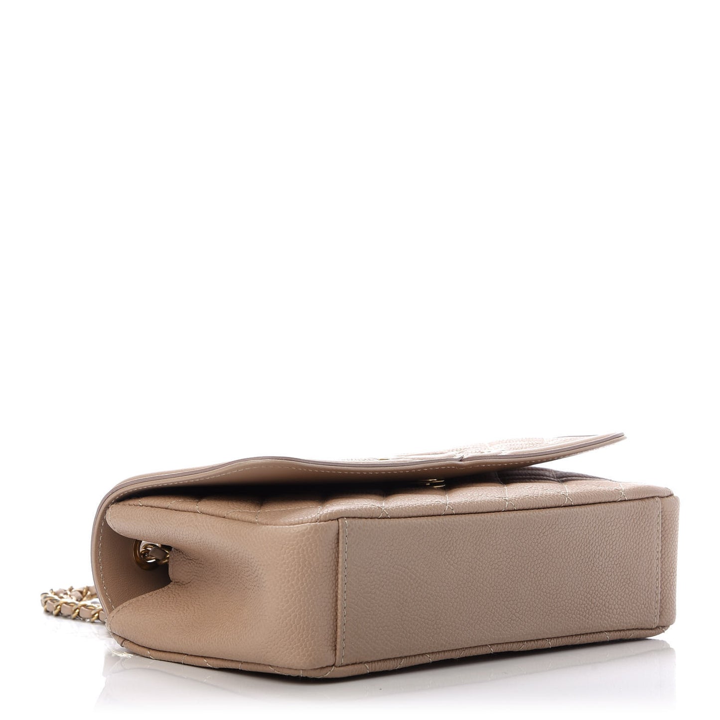 Caviar Quilted Small CC Filigree Flap Beige