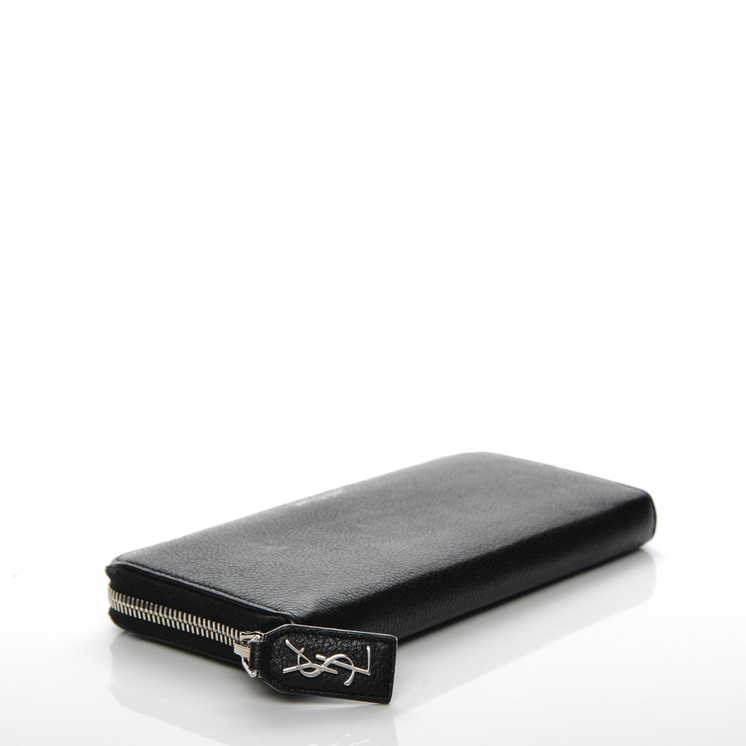 Saint Laurent Grained Calfskin Rive Gauche Zip Around Wallet Black 4 of 6