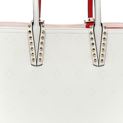 Christian Louboutin Calfskin Loubinthesky Perforated Cabata Tote White 9 of 12