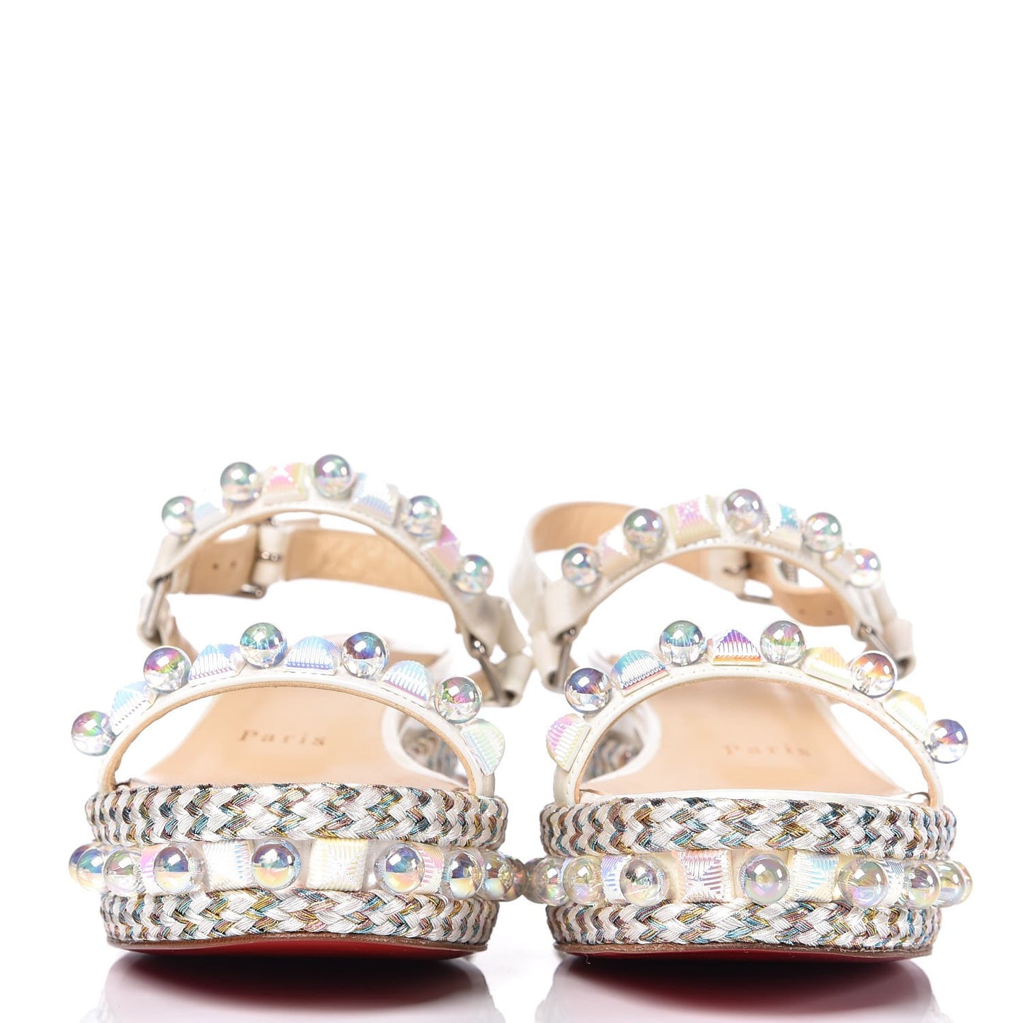 Patent Embellished Cataconico 60 Platform Sandals 36 White