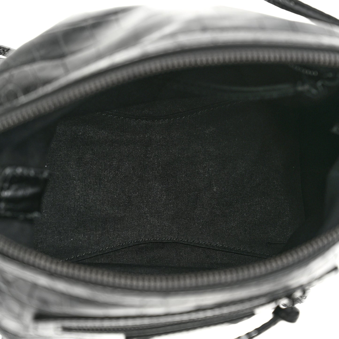 Extra Supple Calfskin Crocodile Embossed Neo Classic Hardware Hobo XS Black