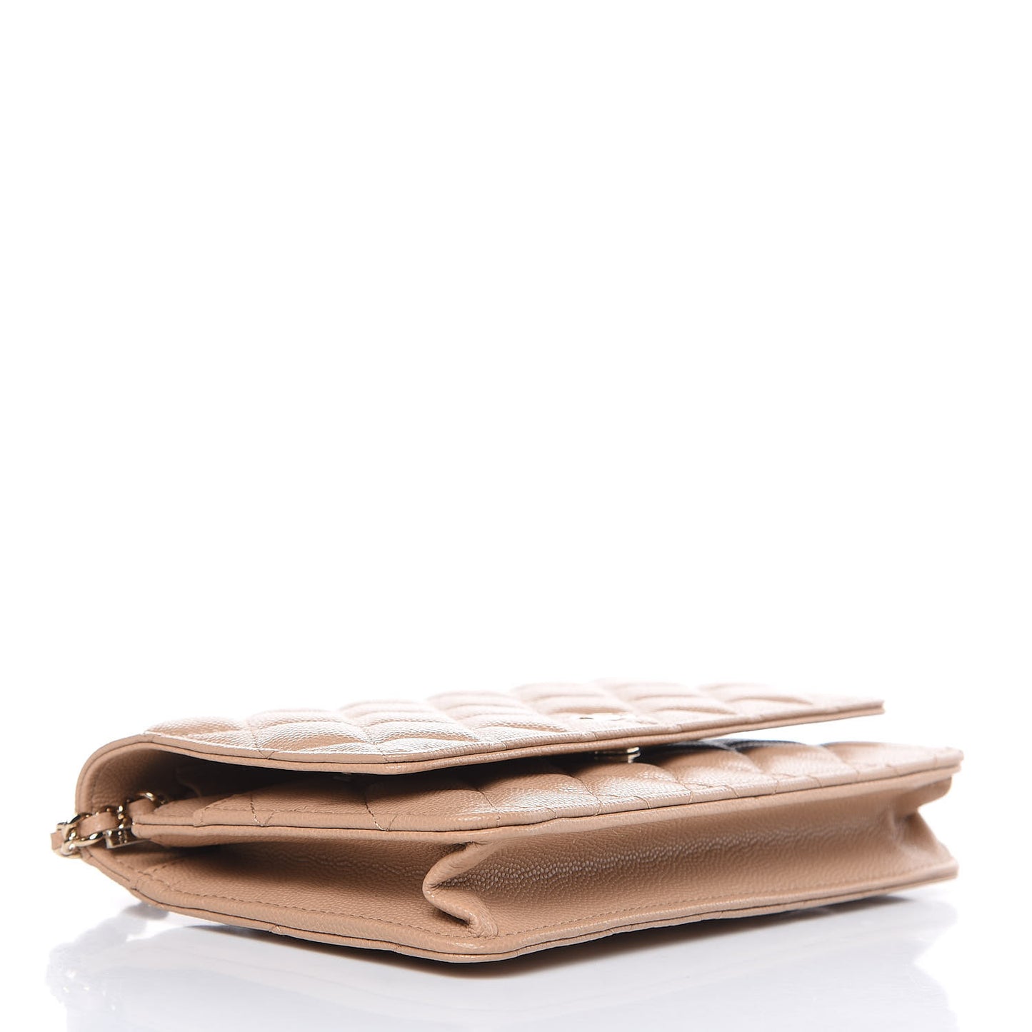 Caviar Quilted Wallet On Chain WOC Beige