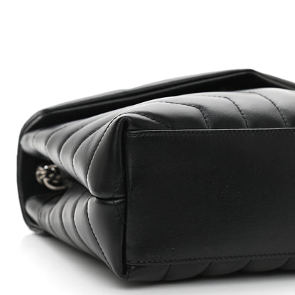 Saint Laurent Calfskin Y Quilted Monogram Small Loulou Chain Satchel Black 7 of 8