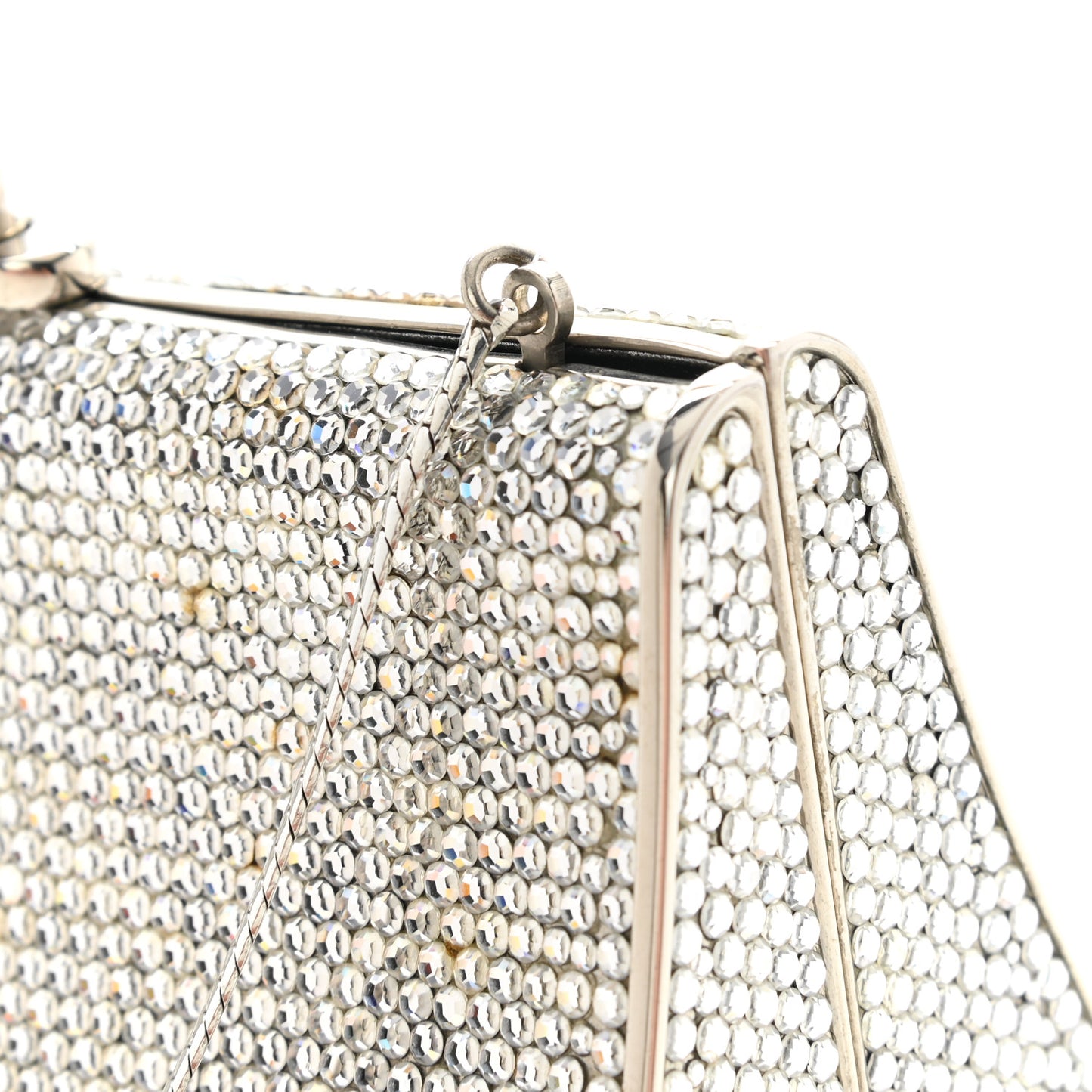 Swarovski Crystal Minaudiere Clutch Silver