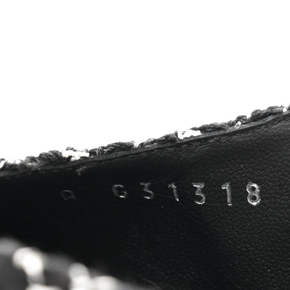 Chanel Tweed Grosgrain Cap Toe CC Slingback Pumps 38.5 Black White 8 of 12