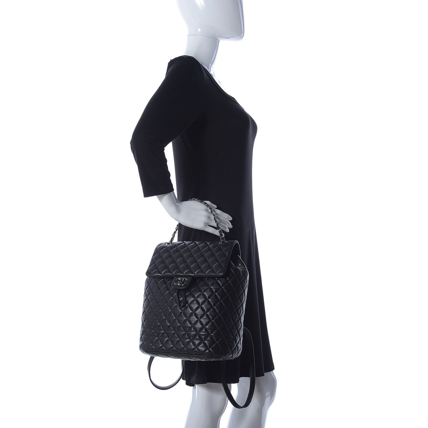 Lambskin Quilted Large Urban Spirit Backpack Black