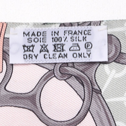 Hermes Silk La Promenade Du Matin Twilly Noir Rose Poudre Celadon 4 of 5