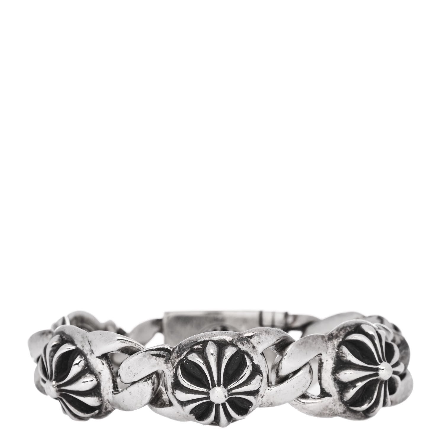 Chrome Hearts Sterling Silver Maltese Cross Link Bracelet 1624638