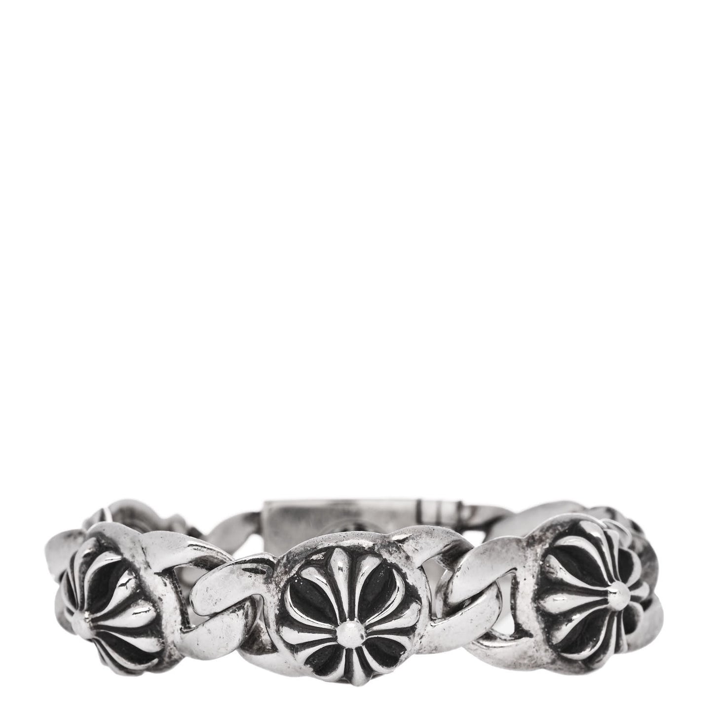 Sterling Silver Maltese Cross Link Bracelet
