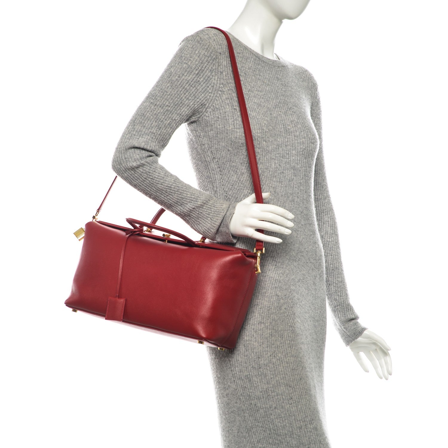 Tom Ford Calfskin Medium India Satchel Red 2 of 7