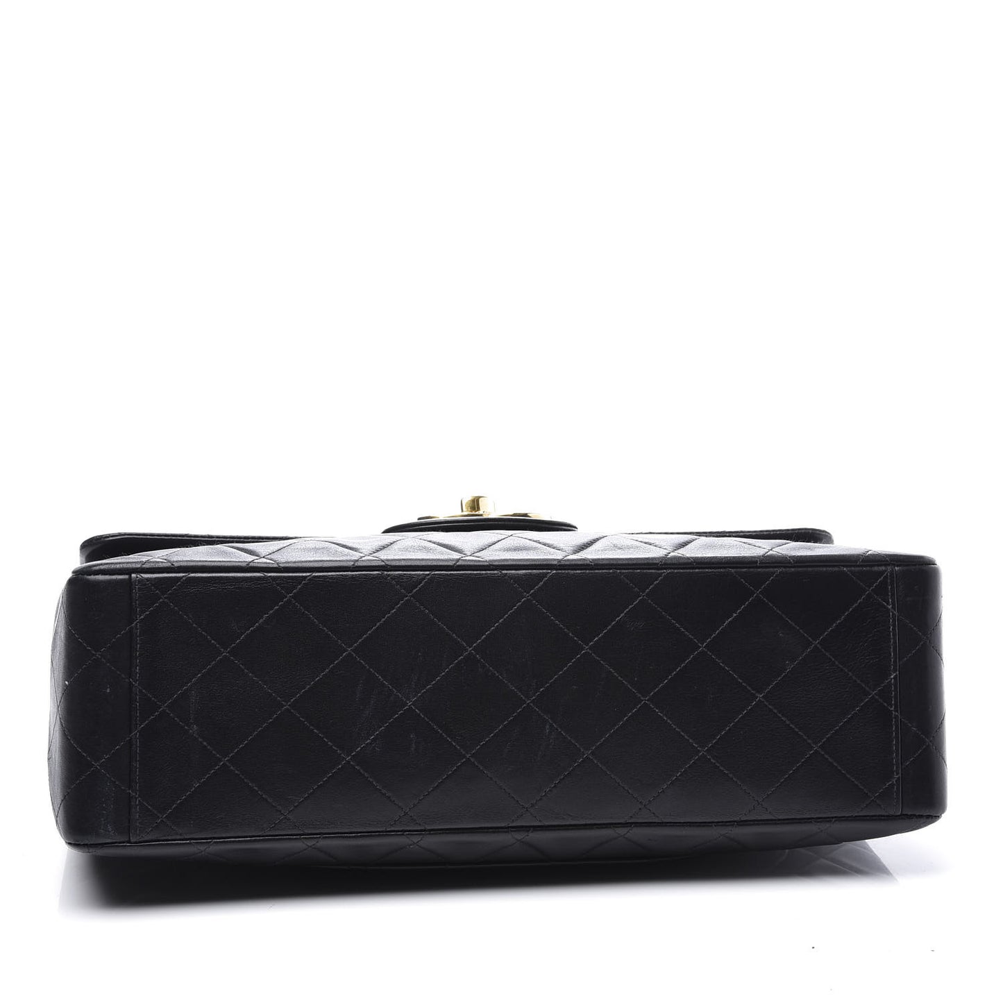Lambskin Quilted XL Jumbo Single Flap Black