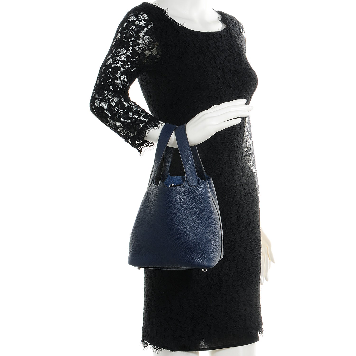 Hermes Taurillon Clemence Picotin Lock 18 PM Bleu Saphir 2 of 12