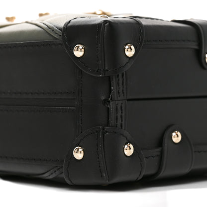 Louis Vuitton Lambskin Malletage Petite Malle Black Beige 8 of 8
