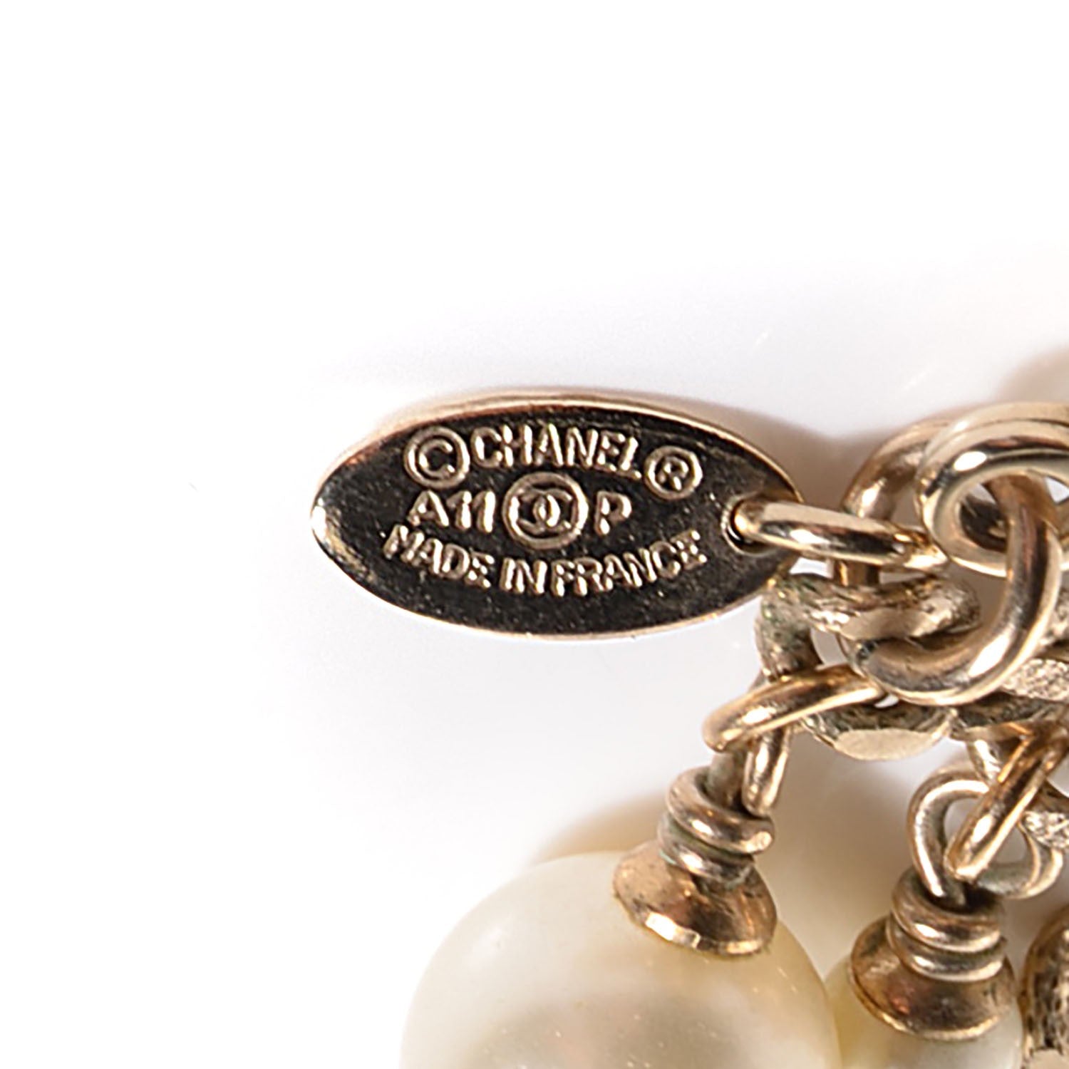 Chanel Pearl CC Drop Necklace Gold 5 of 6