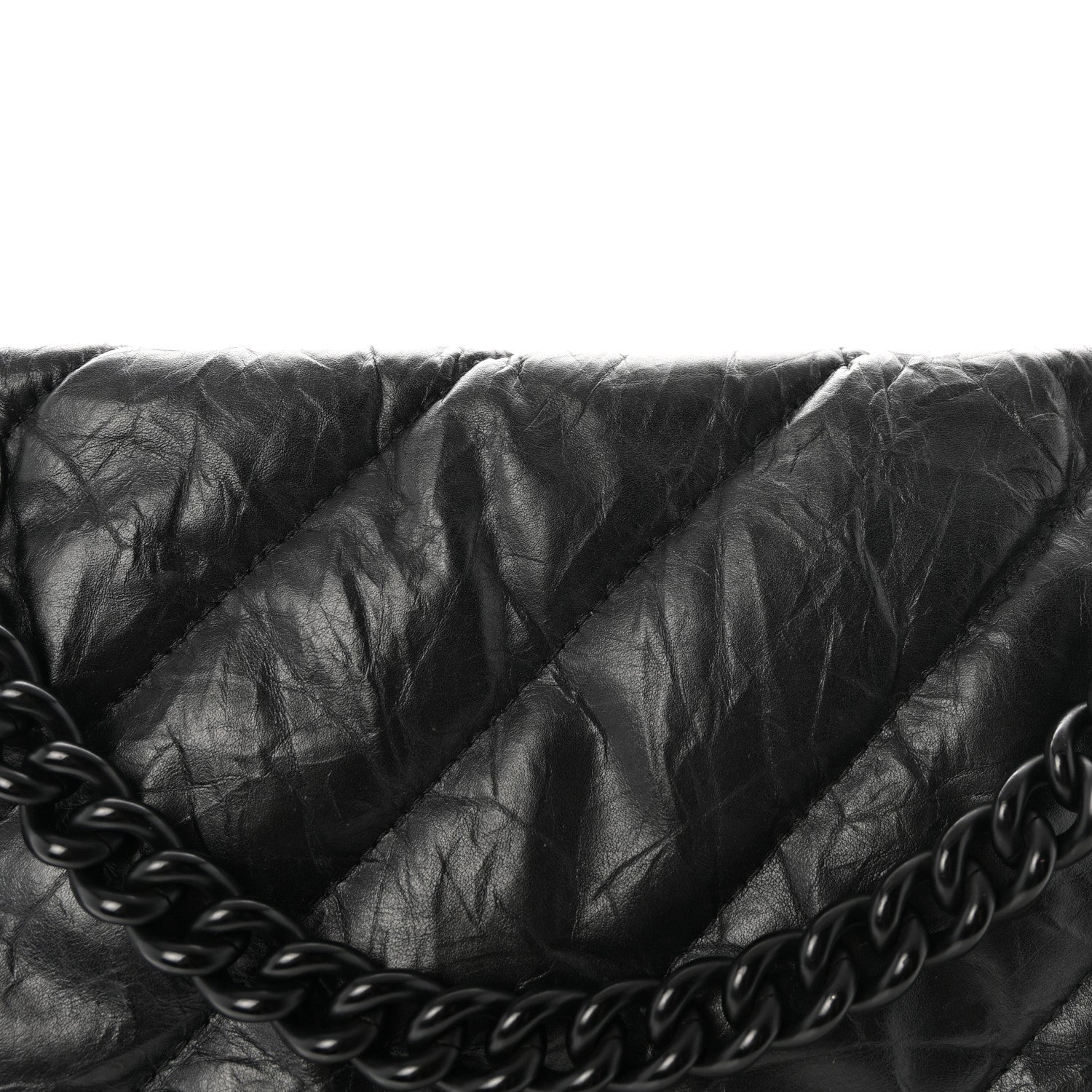 Balenciaga Crushed Calfskin Quilted Matte Black Hardware Medium Crush Chain Bag Black 7 of 9