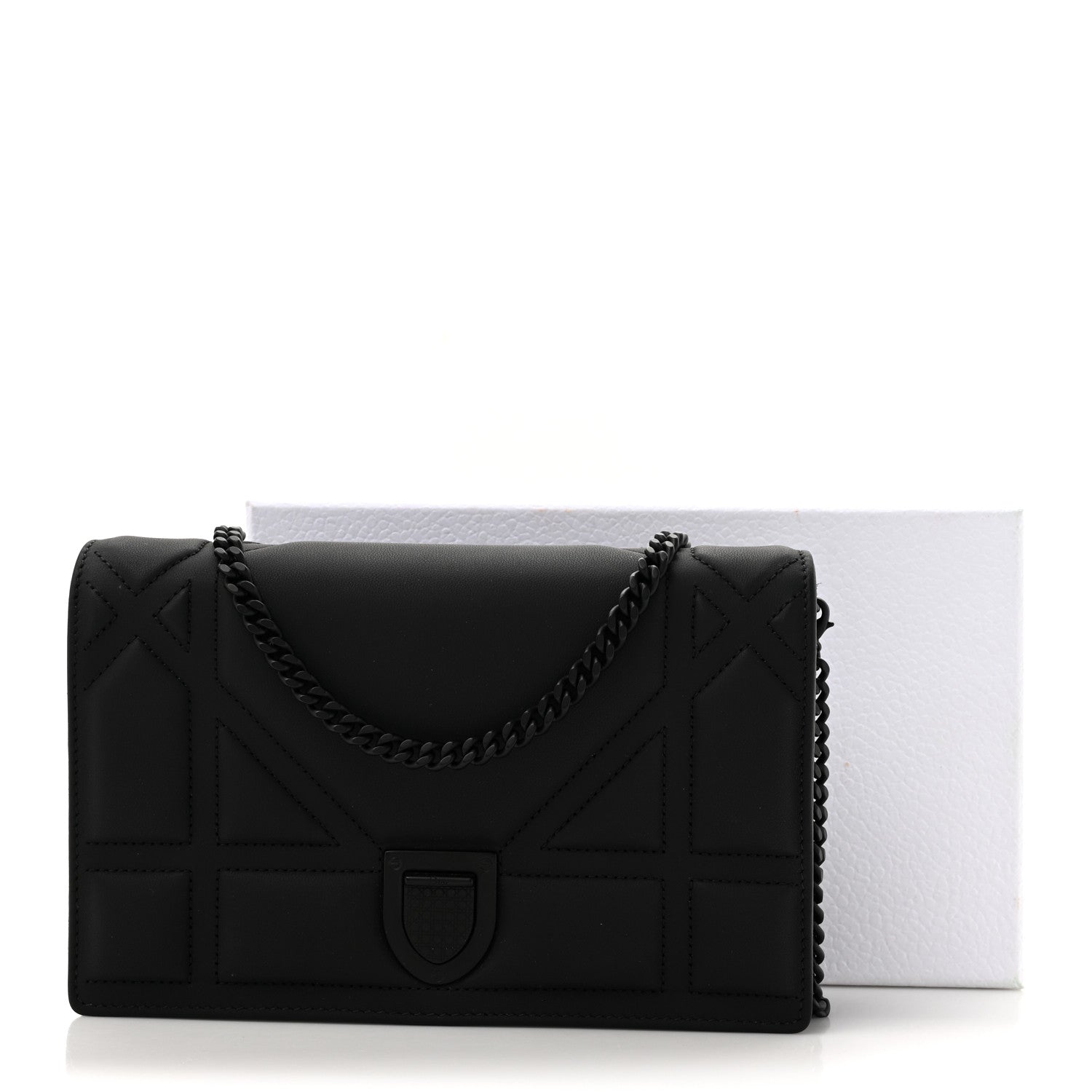 Christian Dior Ultra Matte Calfskin Diorama Wallet on Chain Pouch Black 11 of 11