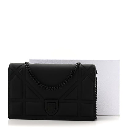 Christian Dior Ultra Matte Calfskin Diorama Wallet on Chain Pouch Black 11 of 11