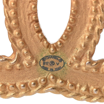 Chanel CC Drop Earrings Matte Gold 4 of 5