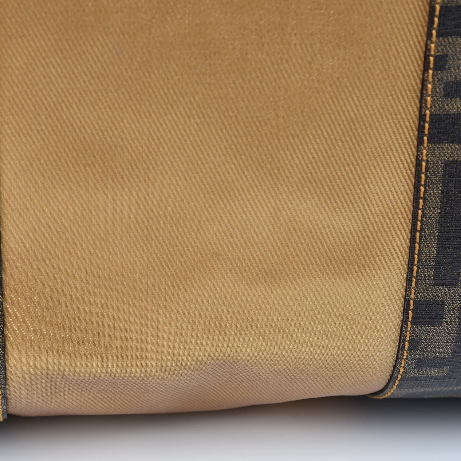 Fendi Metallic Canvas Zucca Zucchino Spalmati Large Mixed Media B Mix Tote Gold Brown 18 of 19