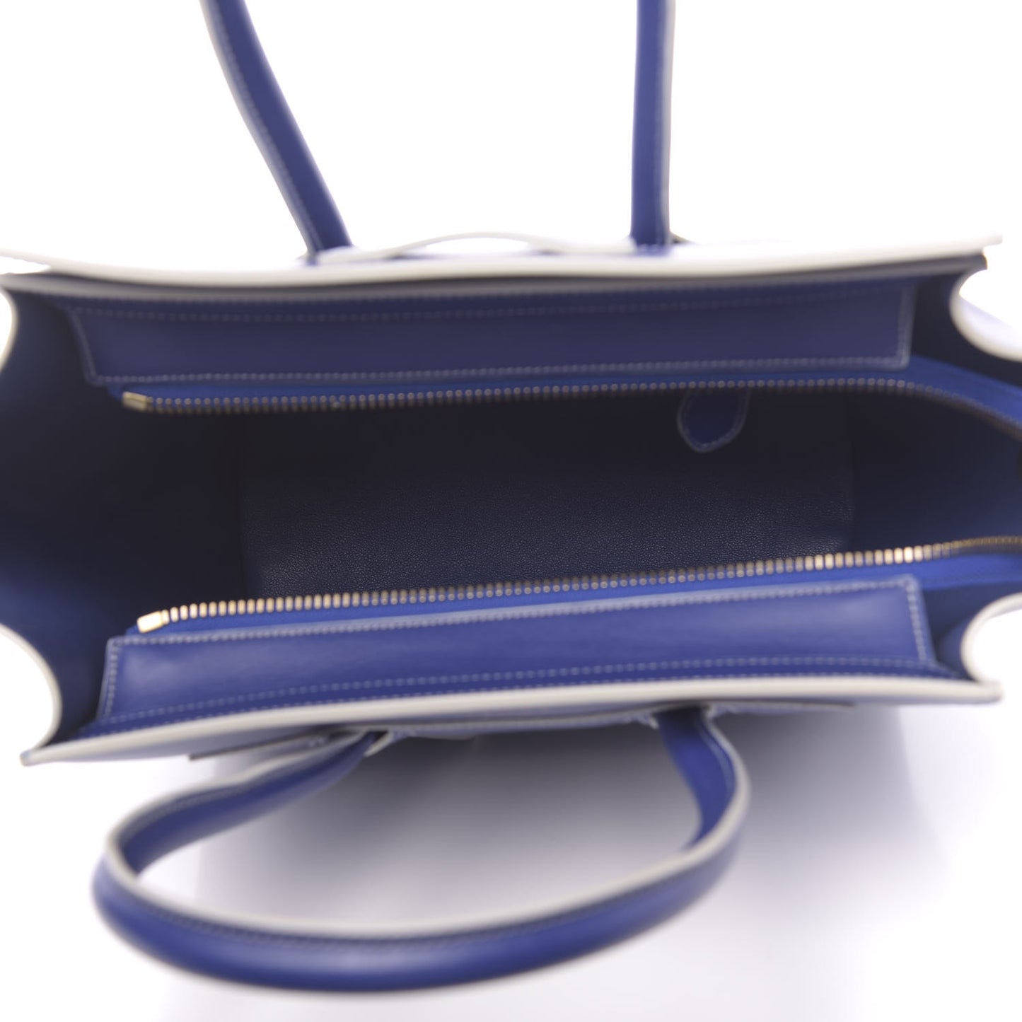 Satin Calfskin Micro Debossed Luggage Inky Blue