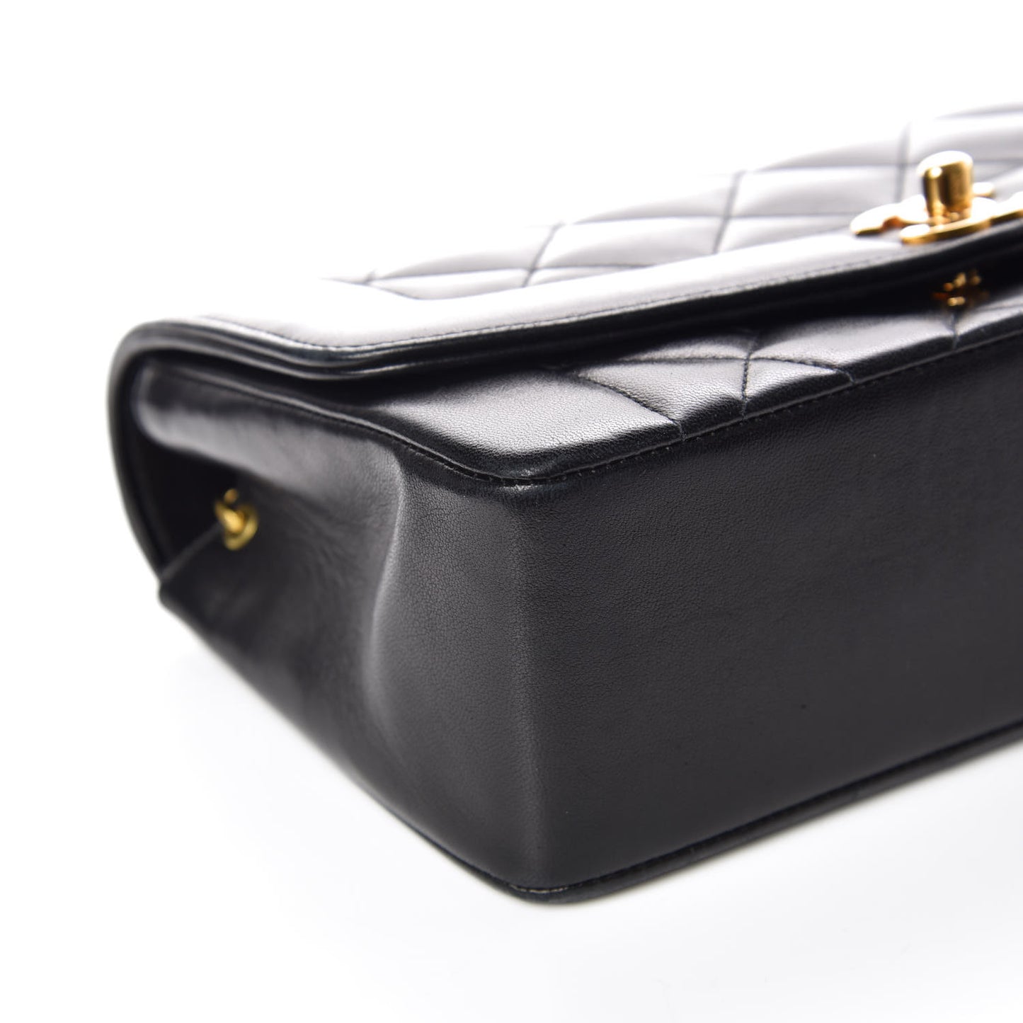 Lambskin Quilted Small Single Flap Black