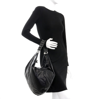 Chanel Lambskin Large Rock and Chain Hobo Black 3 of 14