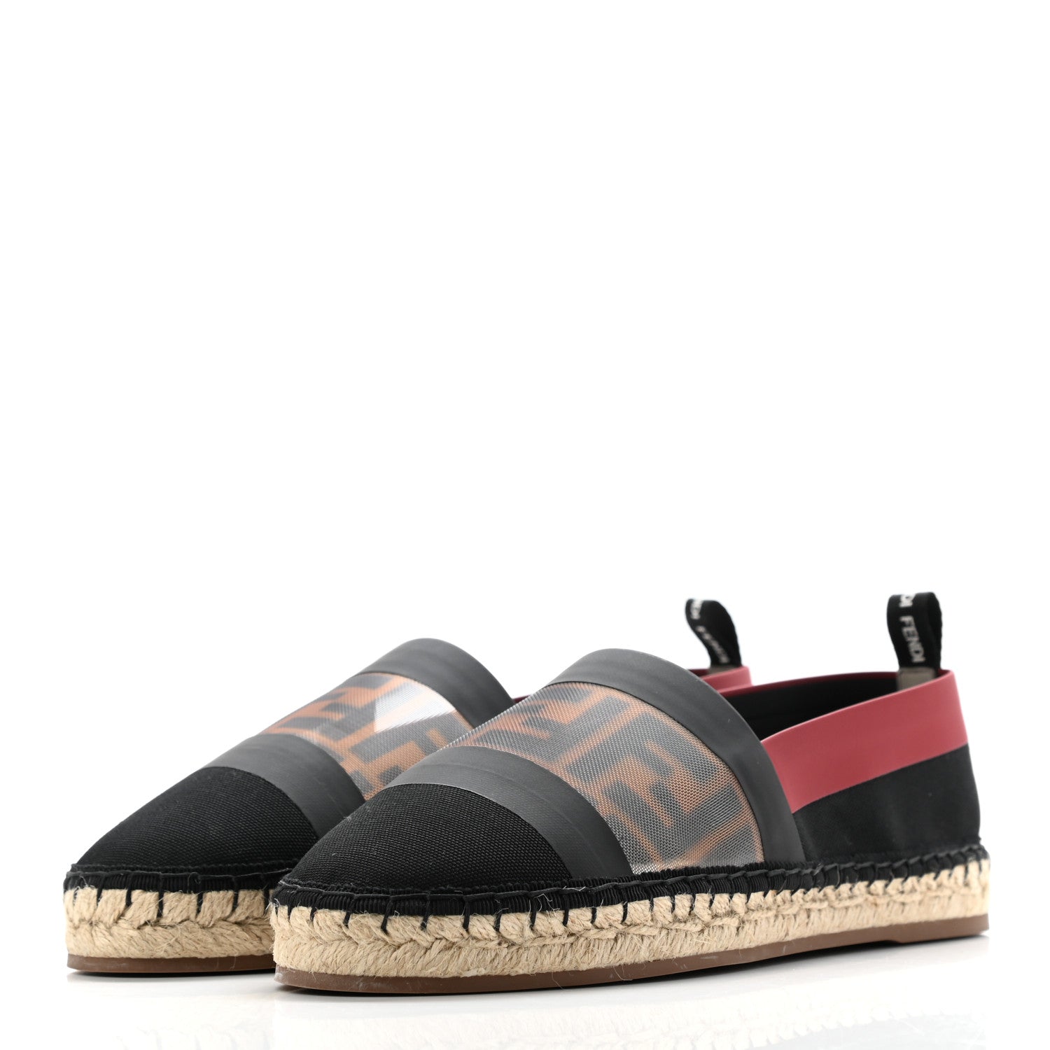 Fendi Canvas Mesh FF Colibri Espadrilles 39 Black Tobacco Moro 3 of 11