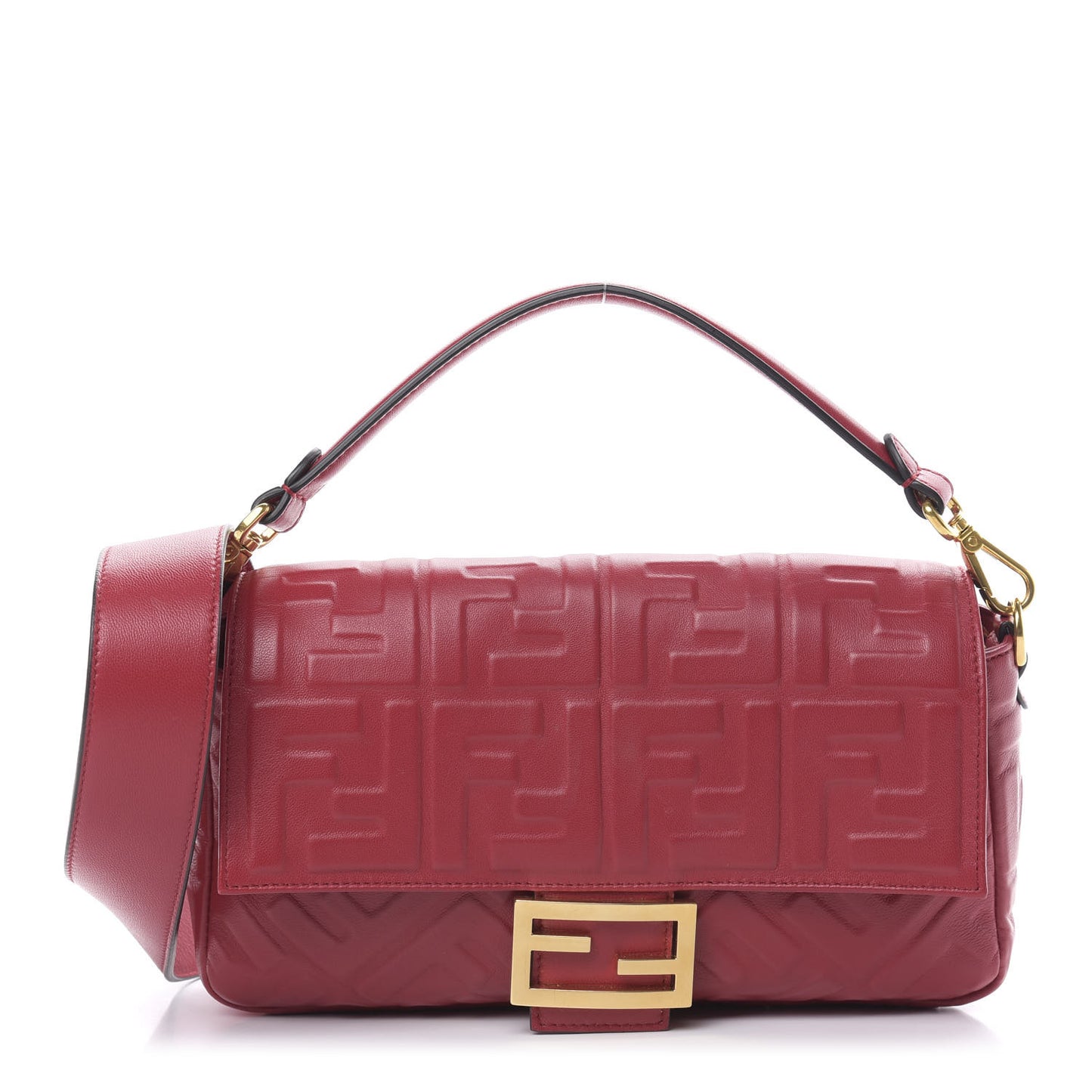 Nappa FF 1974 Embossed Baguette Fragola