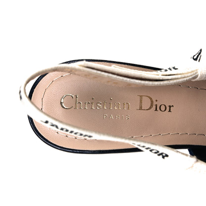 Christian Dior Resille Lambskin Ribbon J'Adior Slingback 65mm Pumps 38 Indigo Blue 6 of 8