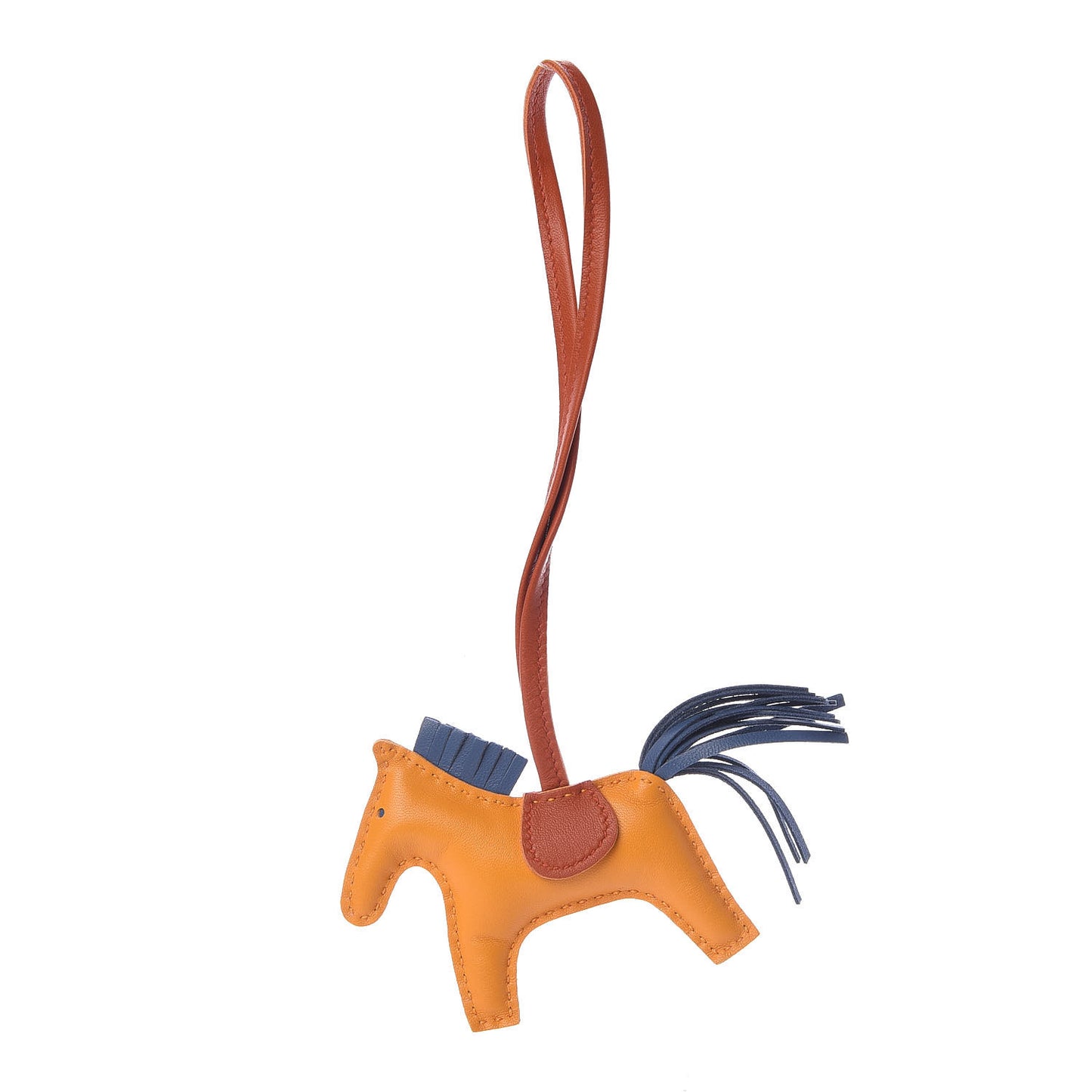 Milo Lambskin Grigri Rodeo Horse Bag Charm PM Jaune D'Or Bleu Agate Cornaline