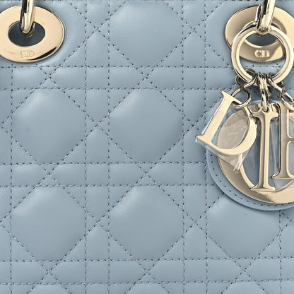 Christian Dior Lambskin Cannage Small Bi-Color Lady Dior  Blue Grey 8 of 10