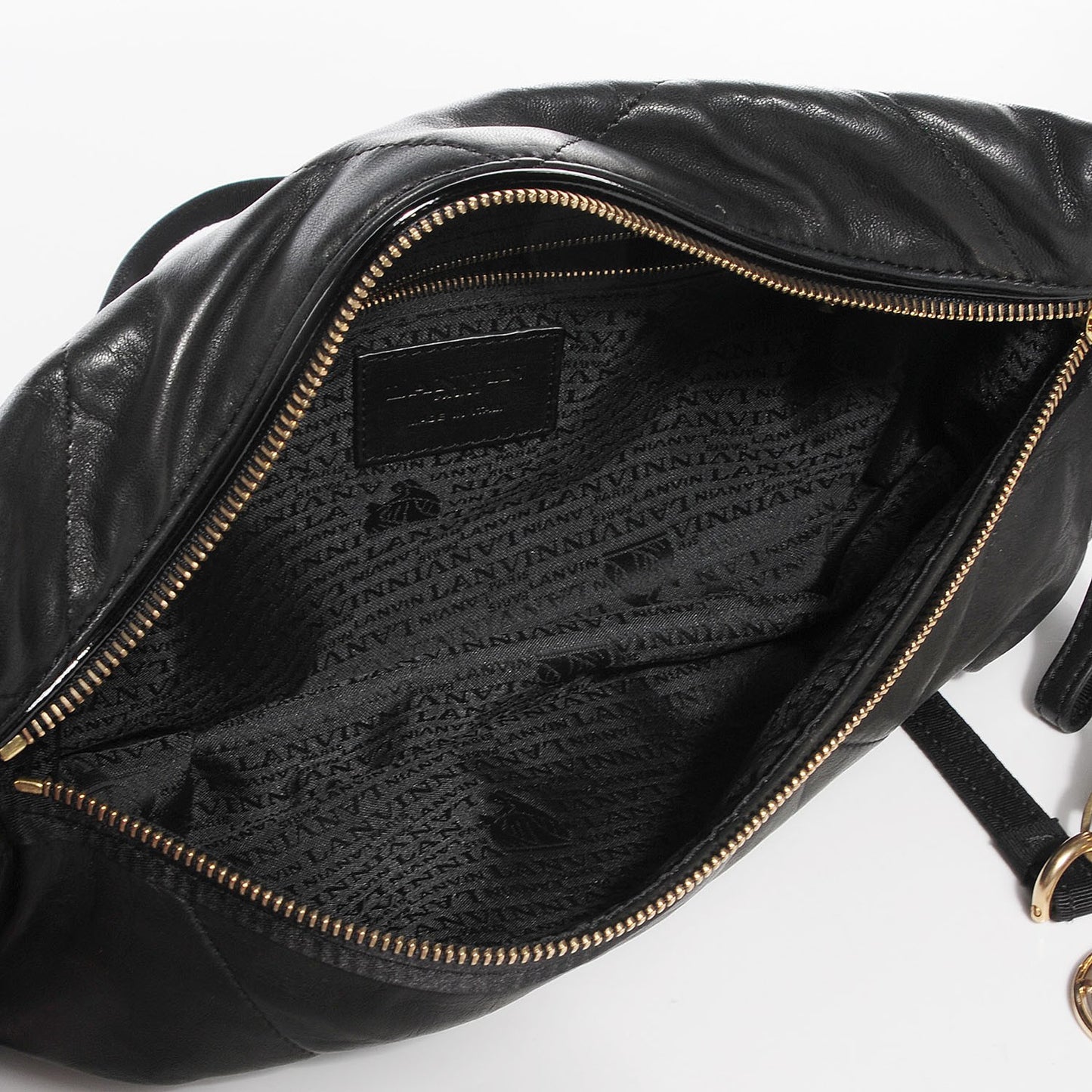 Lambskin Quilted Amalia Shoulder Bag Black