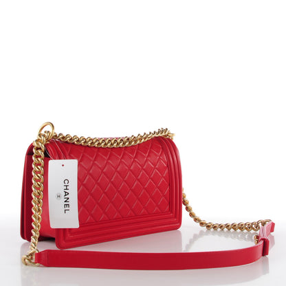 Chanel Lambskin Quilted Medium Boy Flap Red 3 of 9