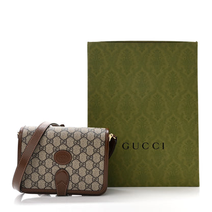 Gucci GG Supreme Monogram Azalea Calfskin Mini Retro Interlocking G Flap Shoulder Bag Beige Ebony Brown Sugar 10 of 10