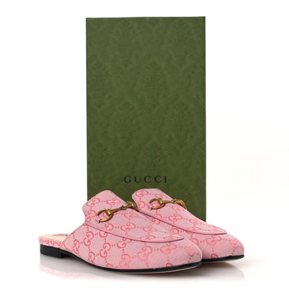 Gucci Canvas GG Monogram Nappa Womens Princetown Slippers 38 Cotton Candy Dark Cotton Candy Wild Rose 12 of 12