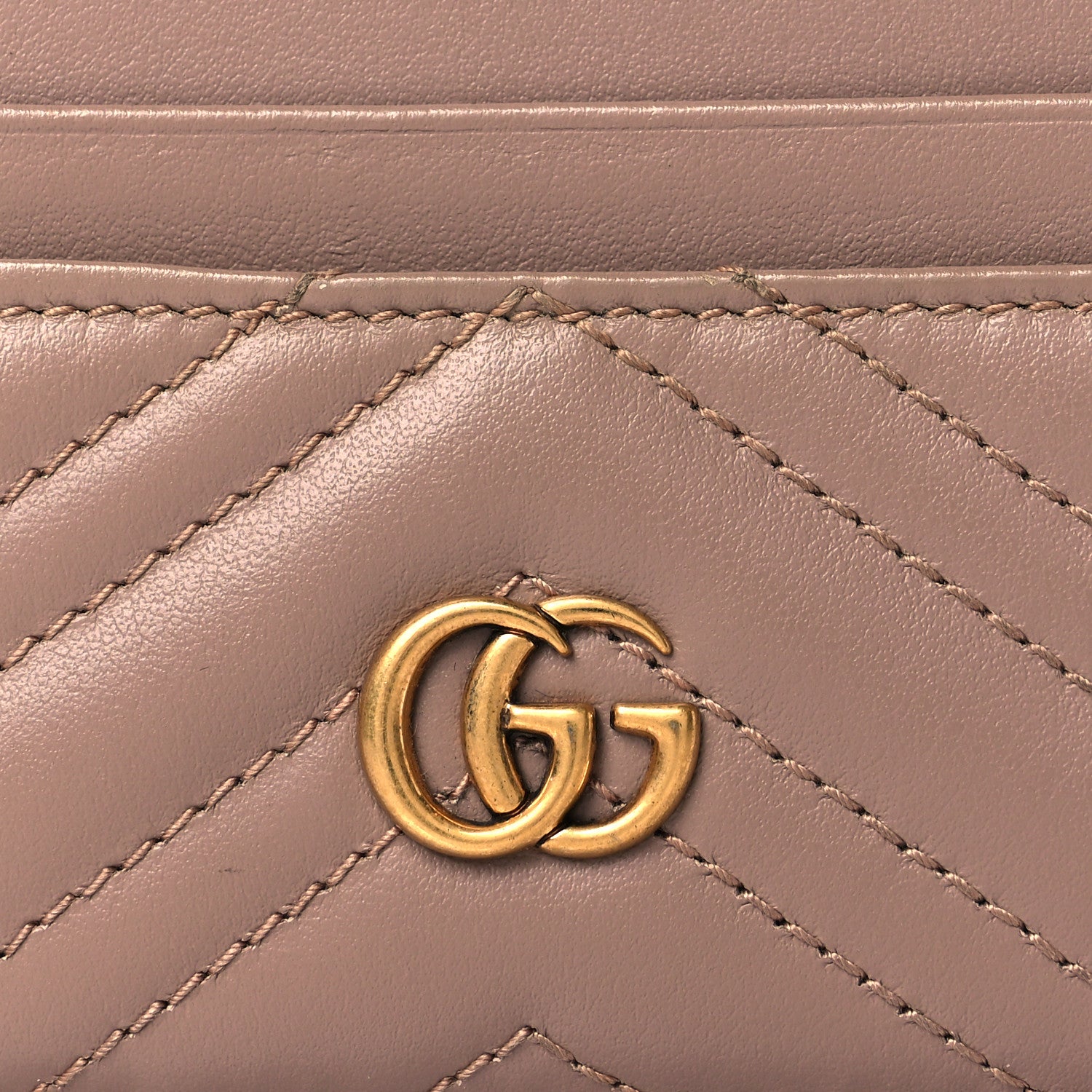 Gucci Calfskin Matelasse GG Marmont Card Holder Porcelain Rose 7 of 10