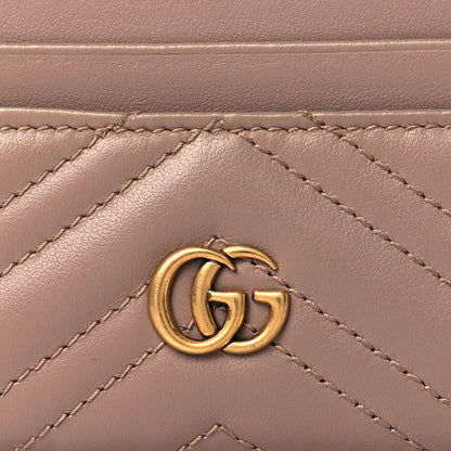 Gucci Calfskin Matelasse GG Marmont Card Holder Porcelain Rose 7 of 10
