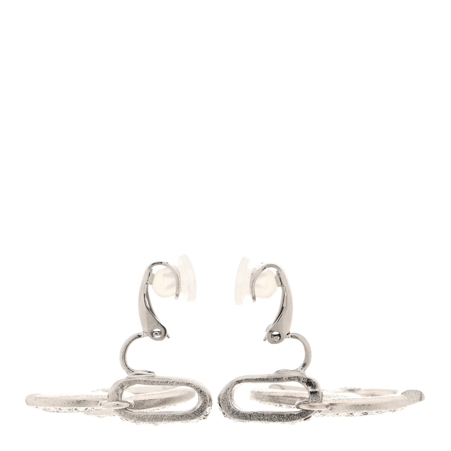 Chanel Crystal Palais Garnier CC Drop Earrings Silver 3 of 4
