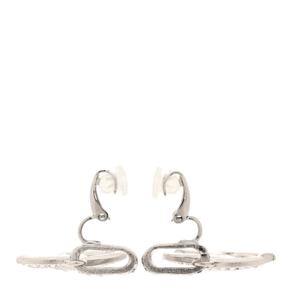 Chanel Crystal Palais Garnier CC Drop Earrings Silver 3 of 4