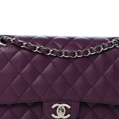 Chanel Caviar Quilted Medium Double Flap Purple 7 of 11