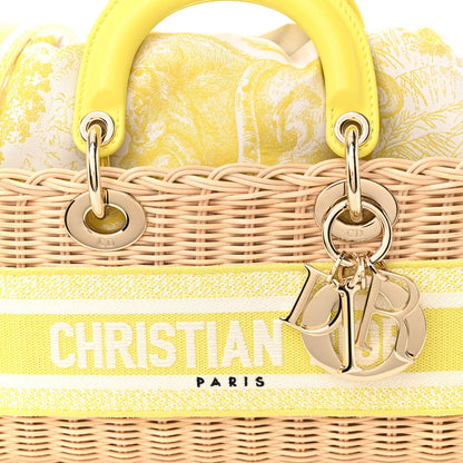 Christian Dior Wicker Oblique Dioriviera Medium Lady D-Joy Bag Natural Fluorescent Yellow 8 of 11