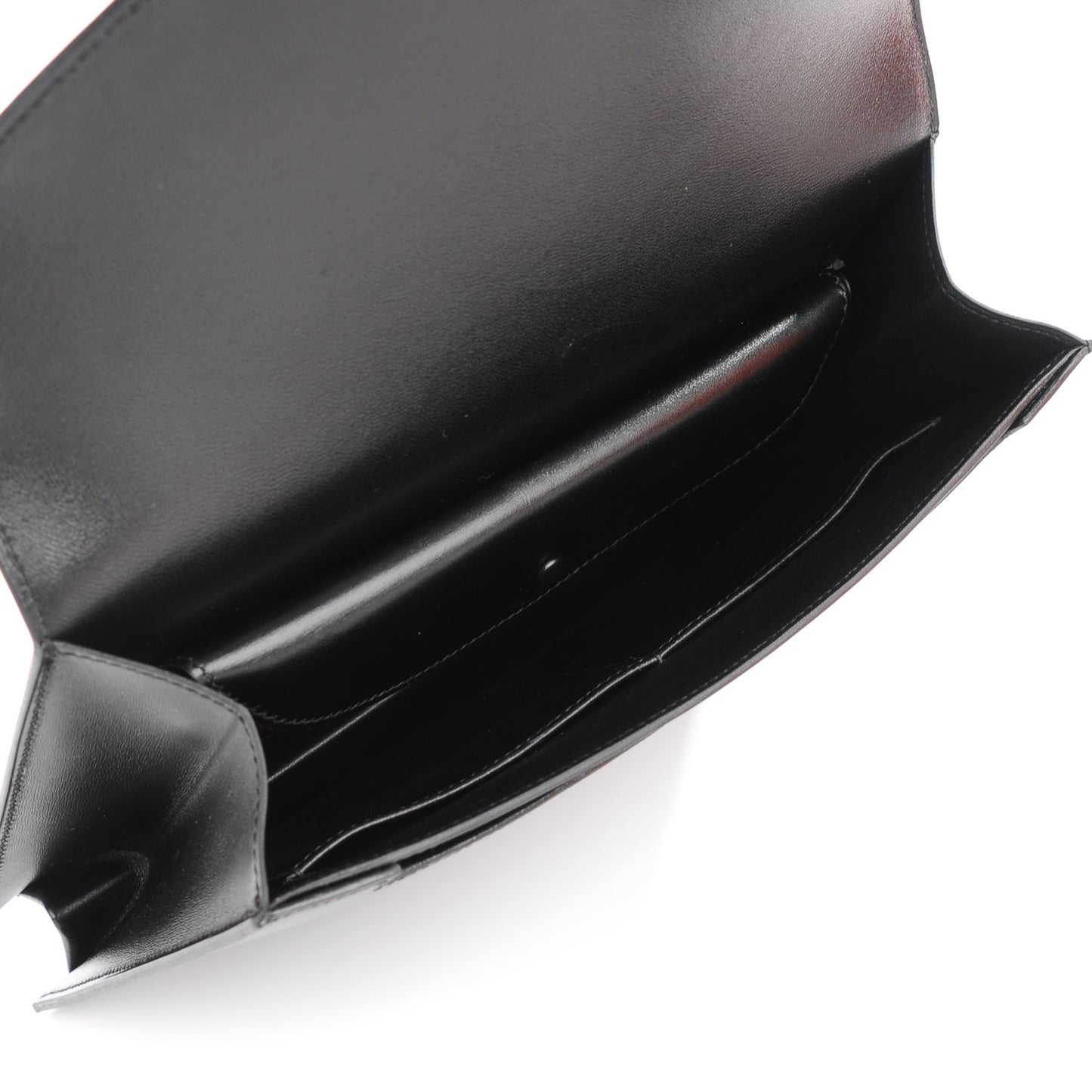 Box Calfskin Faco Clutch Black