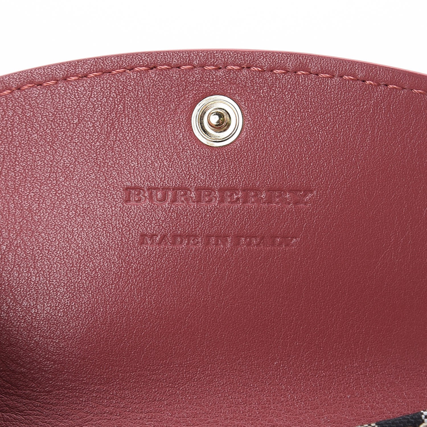 Burberry Calfskin House Check Chesam Card Case Cinnamon Red 6 of 7