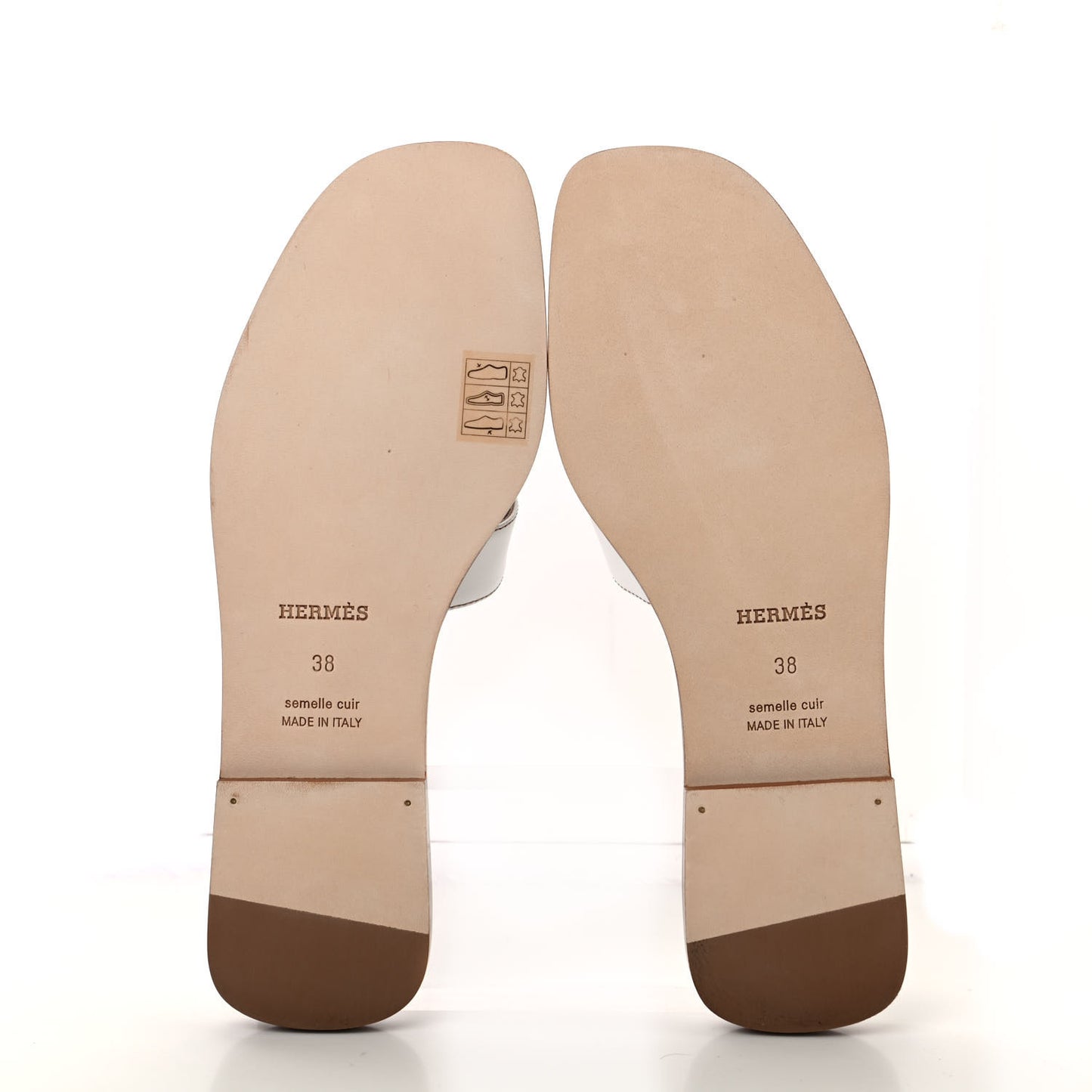 Box Calfskin Oran Sandals 38 White