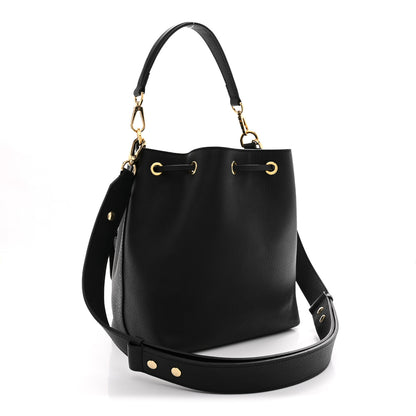 Louis Vuitton Calfskin Lockme Bucket MM Black 3 of 9