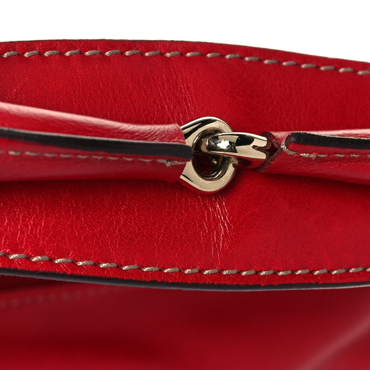 Calfskin Medium Horsebit Chain Hobo Red