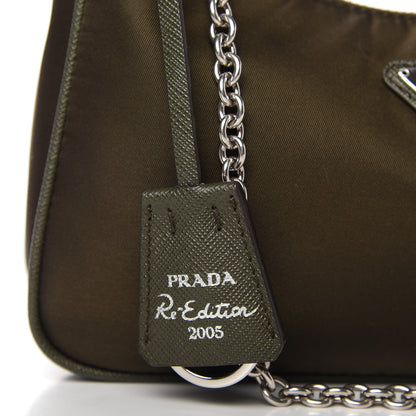 Prada Tessuto Nylon Saffiano Re-Edition 2005 Shoulder Bag Mimetico 11 of 12
